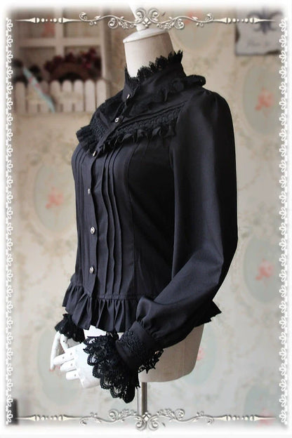 Infanta - Fragrance - Lace Ruffle Pin Tucks Classic Lolita Blouse