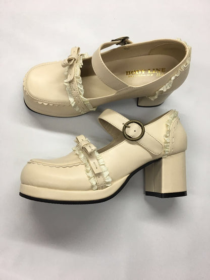 The Seventh Sense - Bow Lace Customized Lolita Shoes