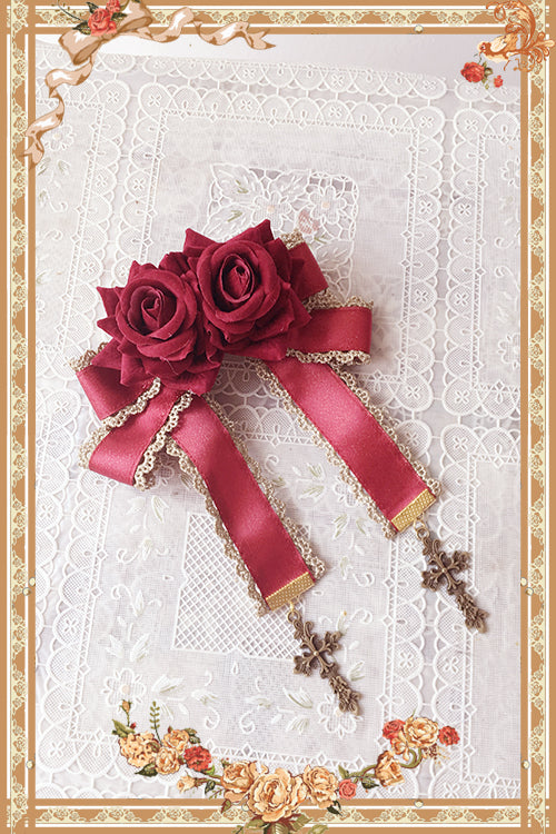 Infanta - Doll House - Sweet Lolita Accessory Bow Rose Brooch