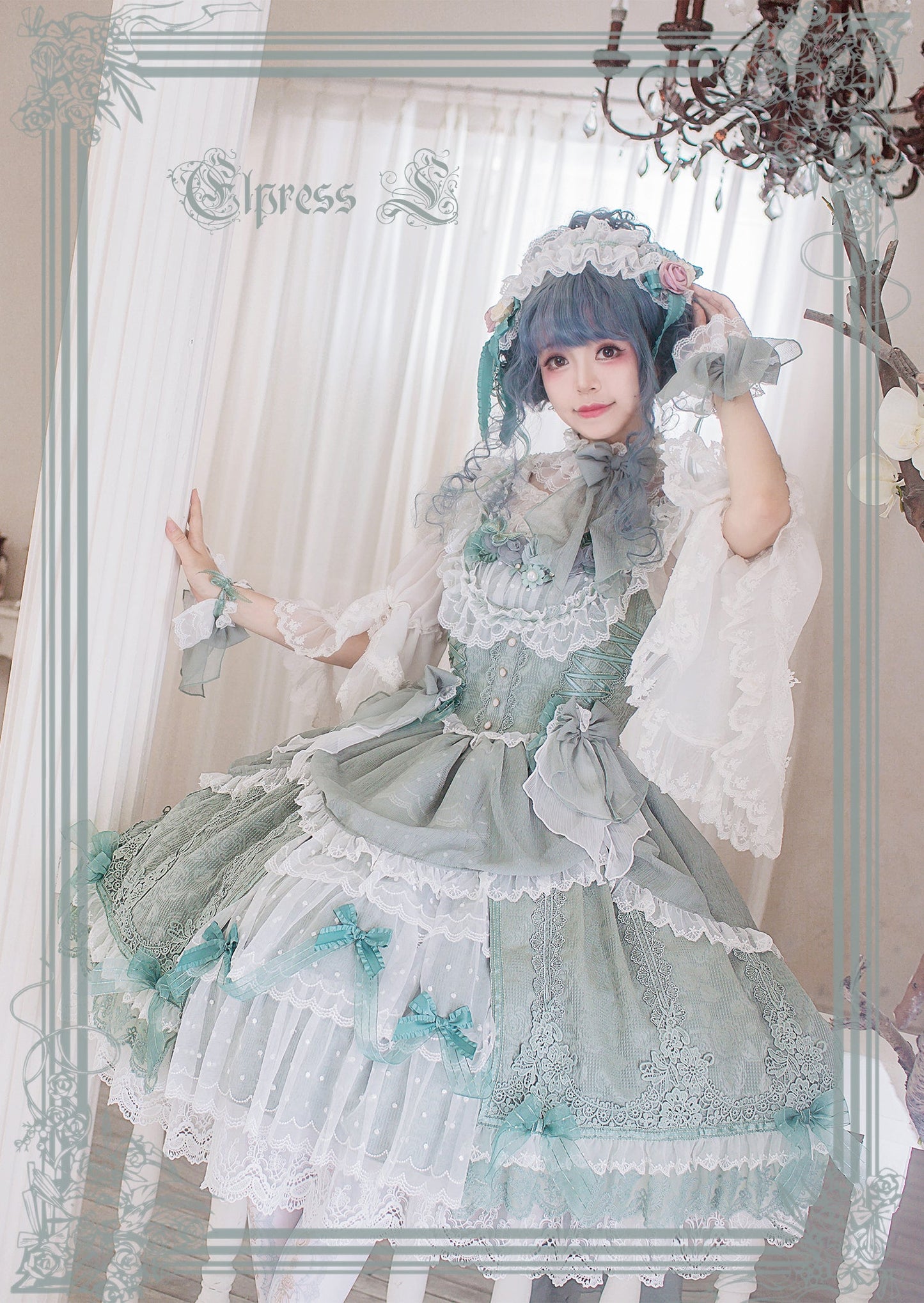 Elpress L - Universal Black White Chiffon Lolita Blouse