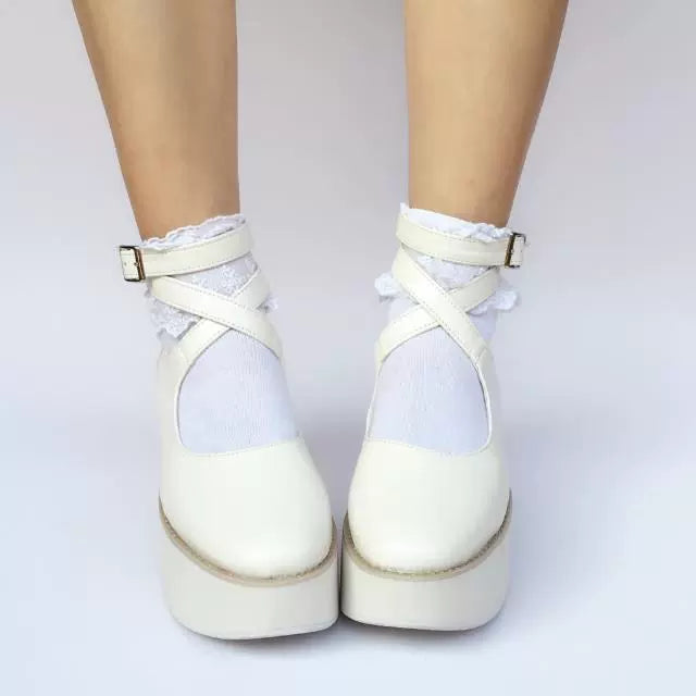 Antaina - Punk Lolita High Platforms Shoes Lolita Ankle Strap Shoes