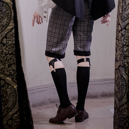 CastleToo - Ouji Lolita JK Uniform Black And White Socks