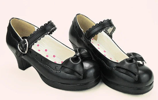 Sosic - Sweet Lolita Heel Shoes Butterfly Bow Shoes
