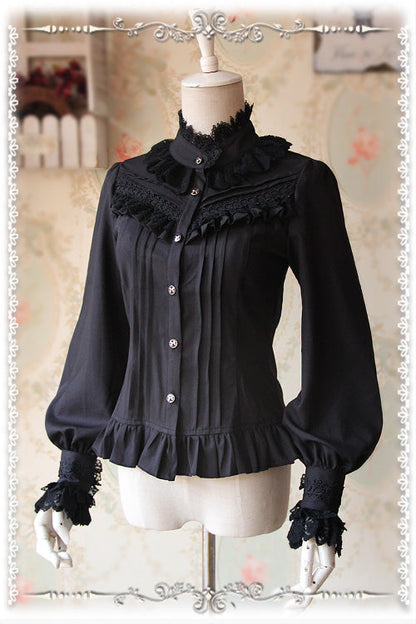 Infanta - Fragrance - Lace Ruffle Pin Tucks Classic Lolita Blouse