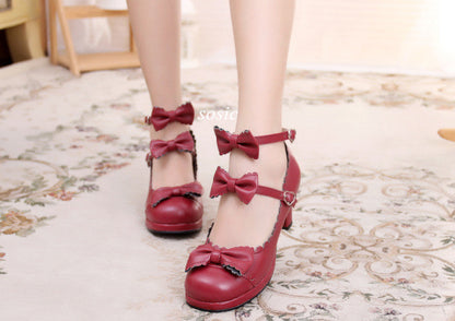 Sosic - Gott Melody - Round-head Bowtie Leather Lolita Shoes