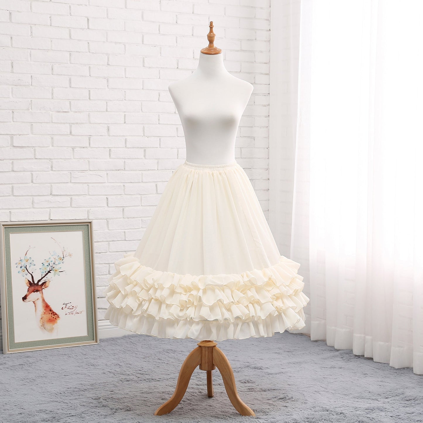 Manyiluo - Elegant Lolita A-type Carmen Adjustable Hoop Petticoat