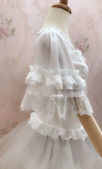 YIlia - Summer Lace Short Sleeve Lolita Blouse