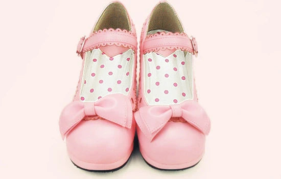 Sosic - Sweet Lolita Heel Shoes Butterfly Bow Shoes
