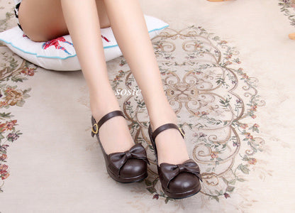 Sosic - Bowknot Lolita High Heel Shoes