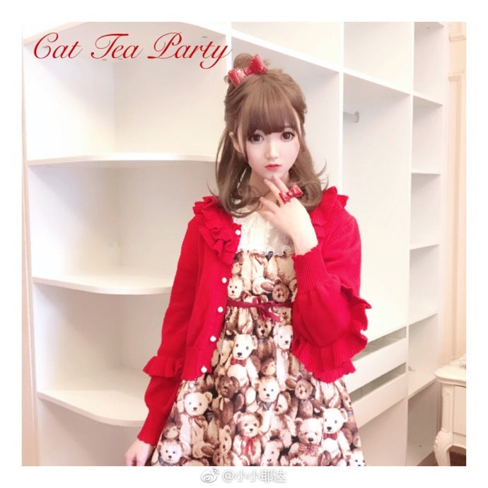 Cat Tea Party - Sweet Lolita Bow Ring and Necklace