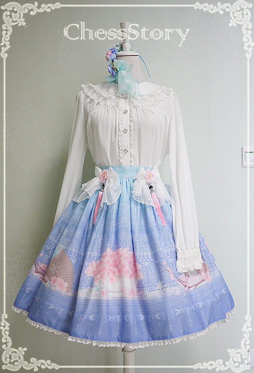 Chess Story - Peach Blossom and Snow - Elegant Lolita Short Yarn Covering