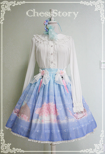 Chess Story - Peach Blossom and Snow - Elegant Lolita Short Yarn Covering