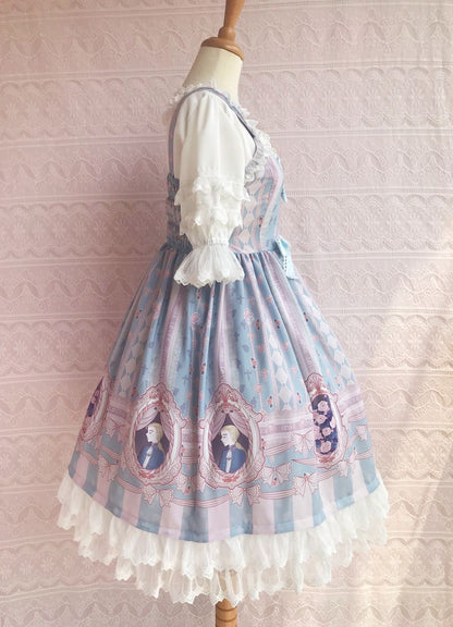 Yilia - Rose Lover Dream - Printed Bow Casual Lolita JSK