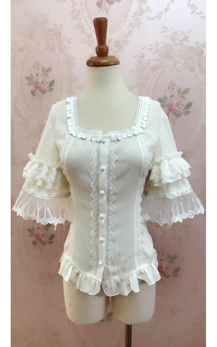 YIlia - Summer Lace Short Sleeve Lolita Blouse