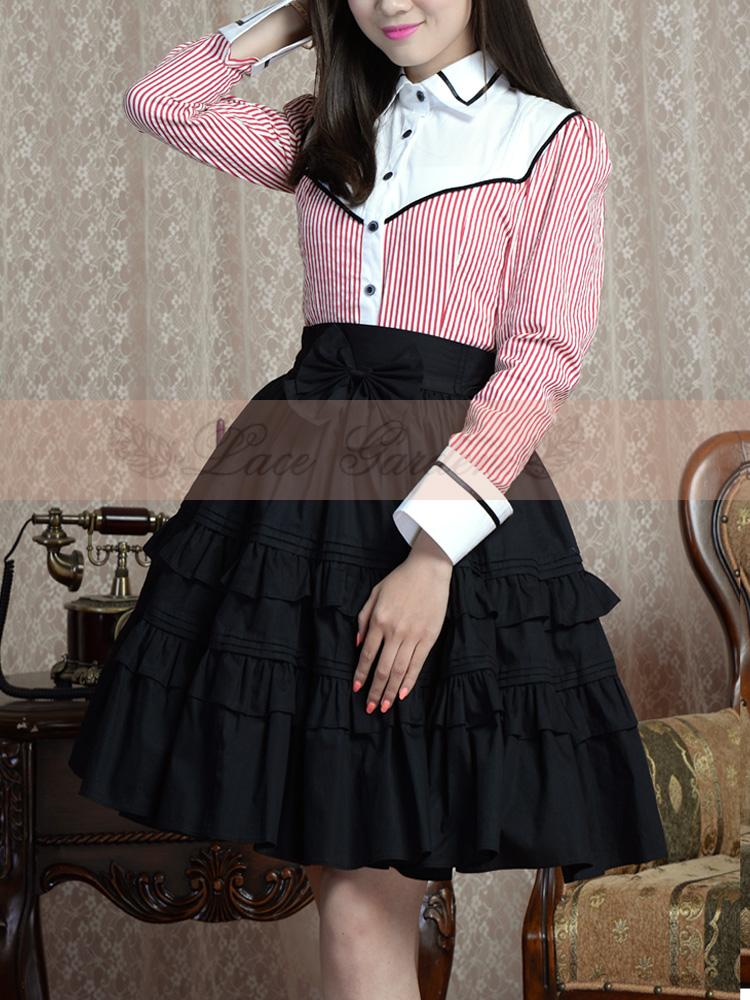 Lace Garden - Classic Lolita Black SK Puffy Skirt