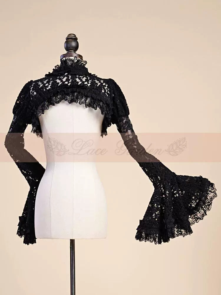 Vintage Lolita Bolero French Court Embroidered Lace Top