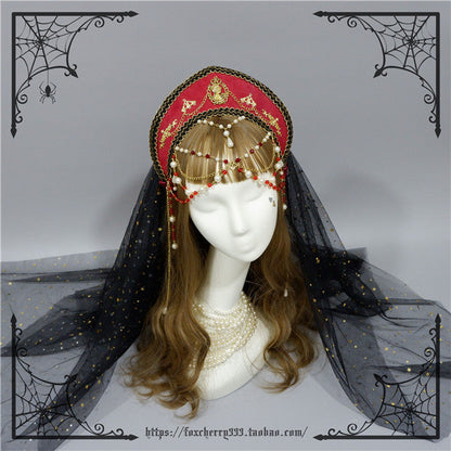 Fox Cherry-Lolita Palace Retro Gorgeous Flowers Headdress