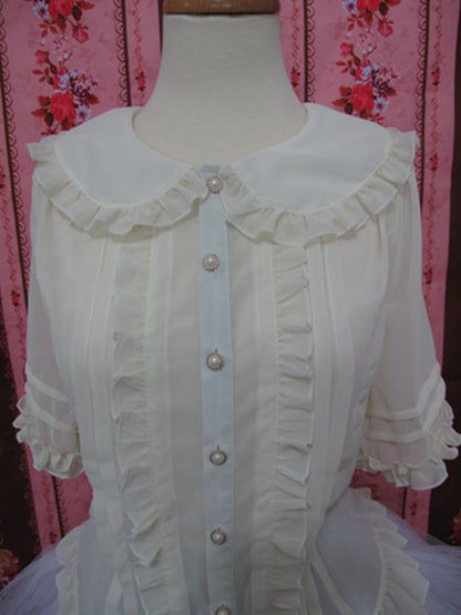 Yilia - Elegant Lolita Short Sleeve Blouse