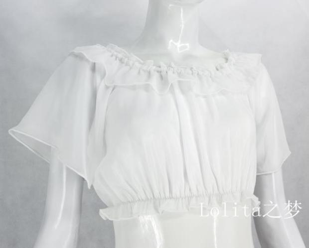 Sweet Angel - Daily Lolita Flutter Sleeve Shirt Multicolors