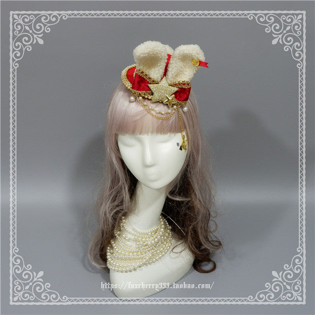Fox Cherry-Alice Rabbit Ear Lolita Top Hat Multiple Colors
