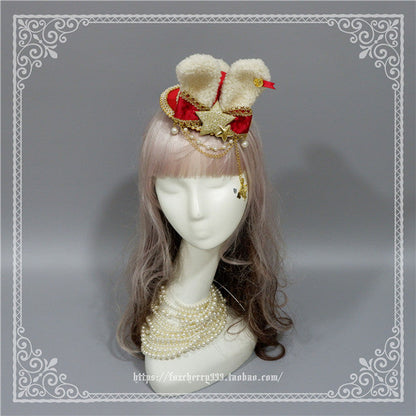 Fox Cherry-Alice Rabbit Ear Lolita Top Hat Multiple Colors