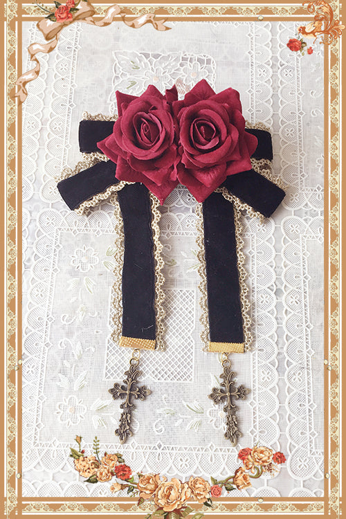 Infanta - Doll House - Sweet Lolita Accessory Bow Rose Brooch