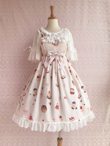 Yilia - Summer Short Sleeve Chiffon Lolita Blouse