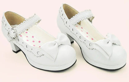 Sosic - Sweet Lolita Heel Shoes Butterfly Bow Shoes
