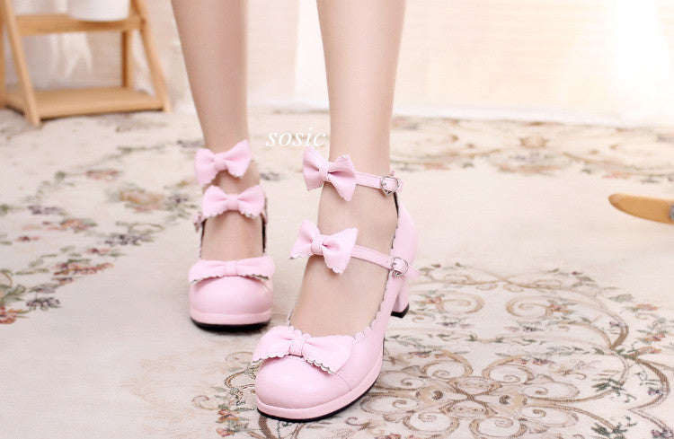 Sosic - Gott Melody - Round-head Bowtie Leather Lolita Shoes