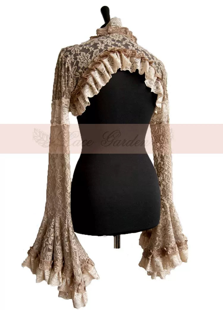 Vintage Lolita Bolero French Court Embroidered Lace Top