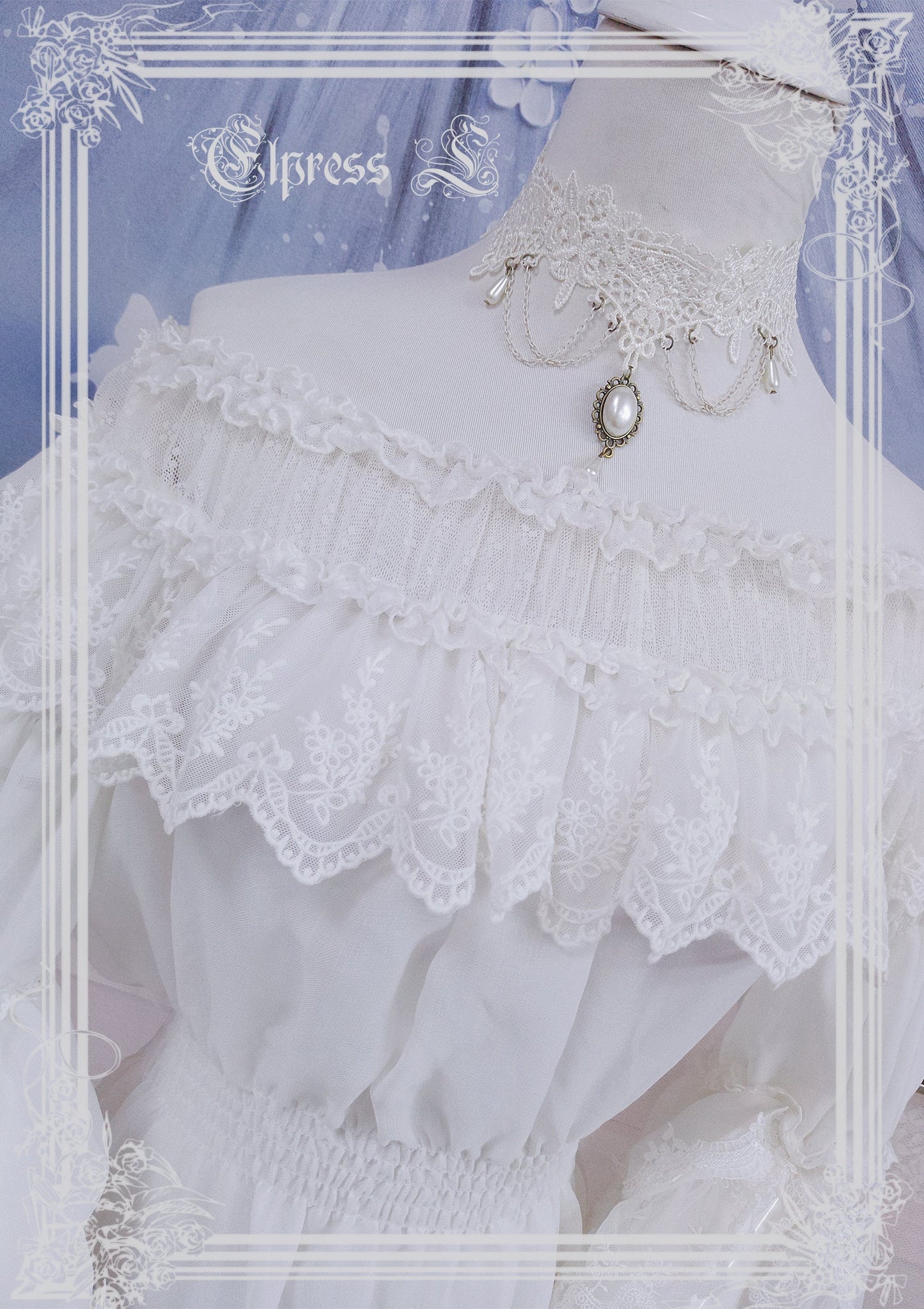 Elpress L - Universal Black White Chiffon Lolita Blouse
