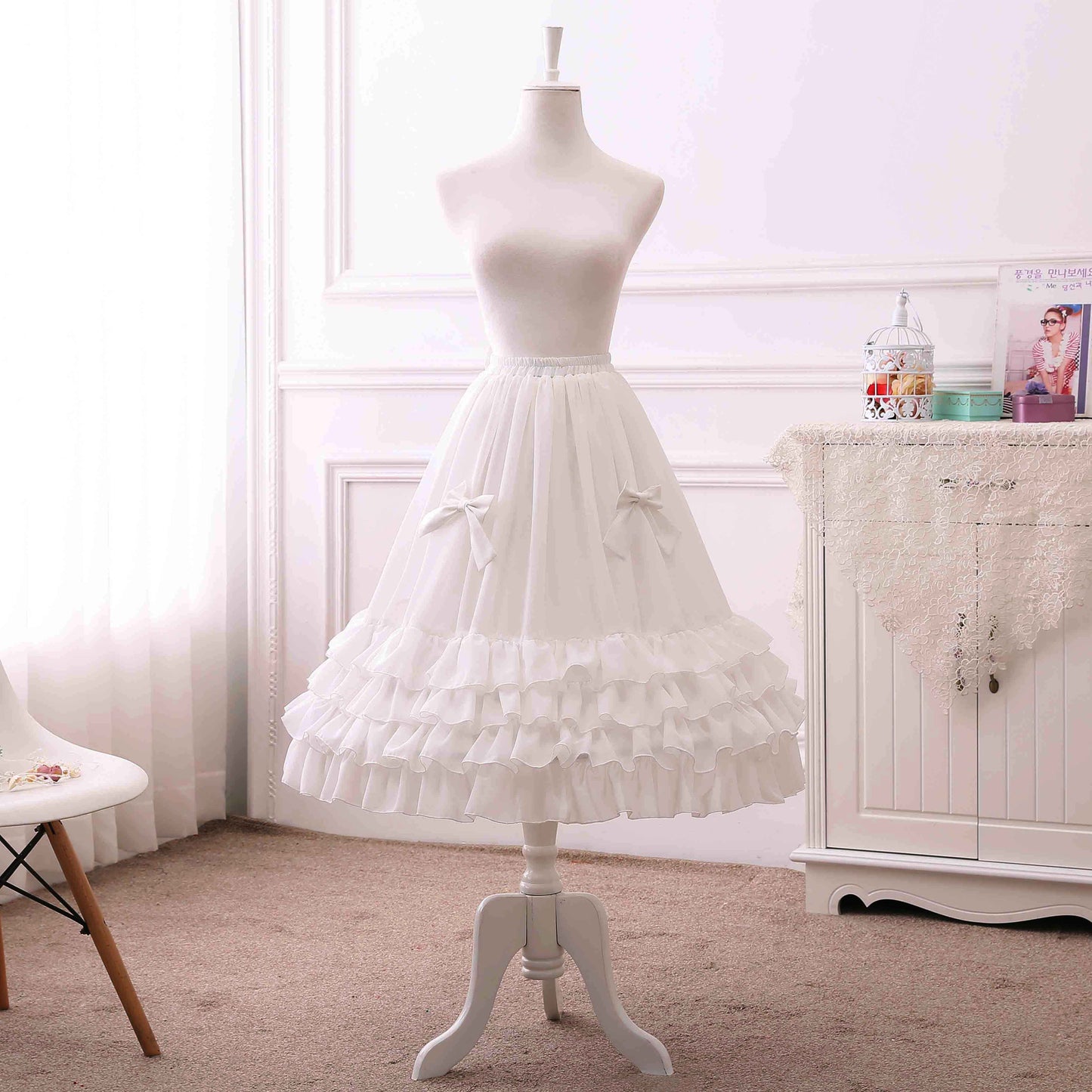 Manyiluo - Elegant Lolita A-type Carmen Adjustable Hoop Petticoat