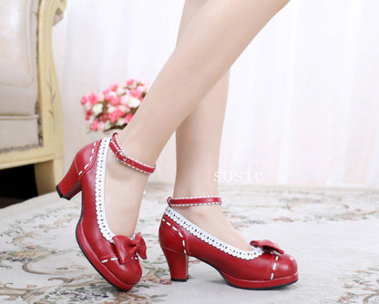 Sosic - Shattered Star Steps - Sweet Lolita Cute Students Round Toe High Thick Heel