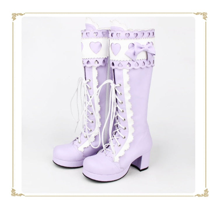 Angelic Imprint - Sweet Multicolor Thick Heel Lolita Boots