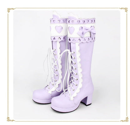Angelic Imprint - Sweet Multicolor Thick Heel Lolita Boots