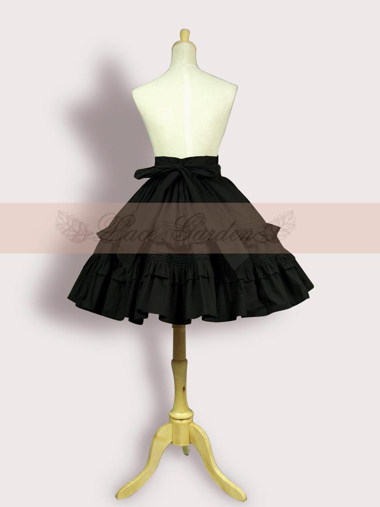 Lace Garden - Classic Lolita Black SK Puffy Skirt