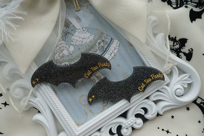Cat Tea Party - Gothic Lolita Hair Clip Halloween Bat Lolita Hair Accessory