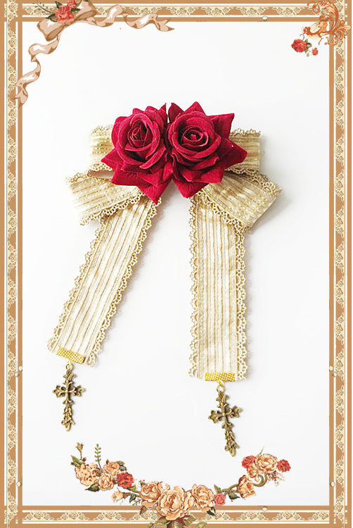 Infanta - Doll House - Sweet Lolita Accessory Bow Rose Brooch
