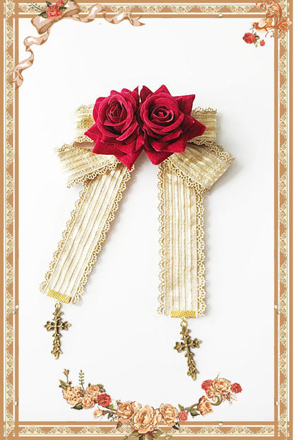Infanta - Doll House - Sweet Lolita Accessory Bow Rose Brooch