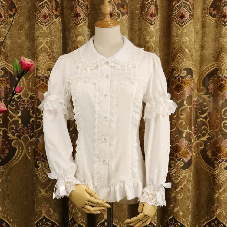 DMFS Lolita - Sweet Lolita Shirt Short Sleeve Chiffon Blouse