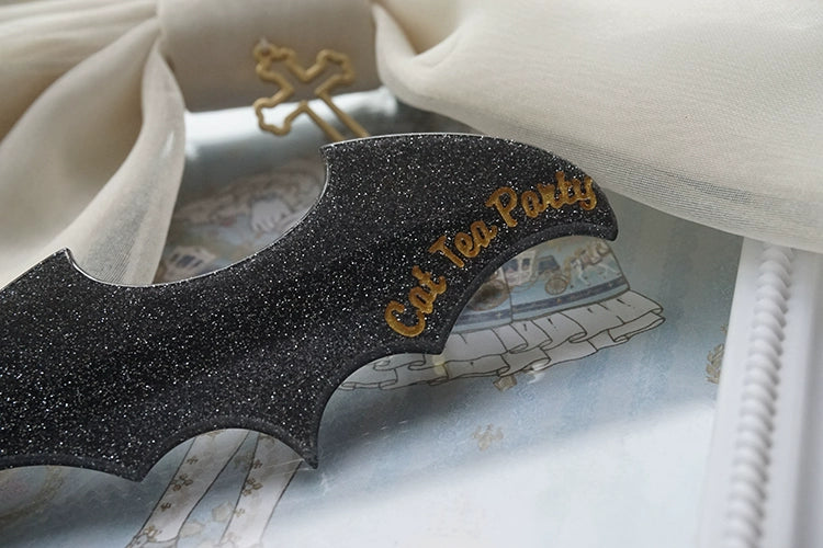 Cat Tea Party - Gothic Lolita Hair Clip Halloween Bat Lolita Hair Accessory