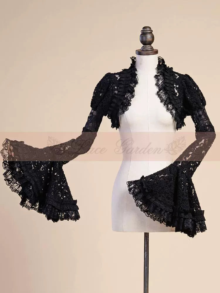 Vintage Lolita Bolero French Court Embroidered Lace Top
