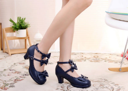 Sosic - Gott Melody - Round-head Bowtie Leather Lolita Shoes