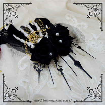 Fox Cherry-Gothic Lolita Rose Hand Bone Hairpins