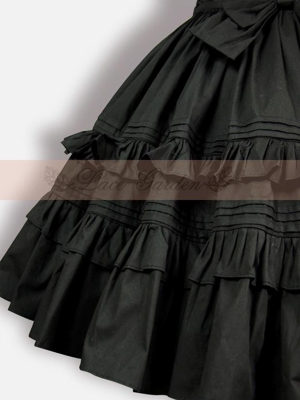 Lace Garden - Classic Lolita Black SK Puffy Skirt