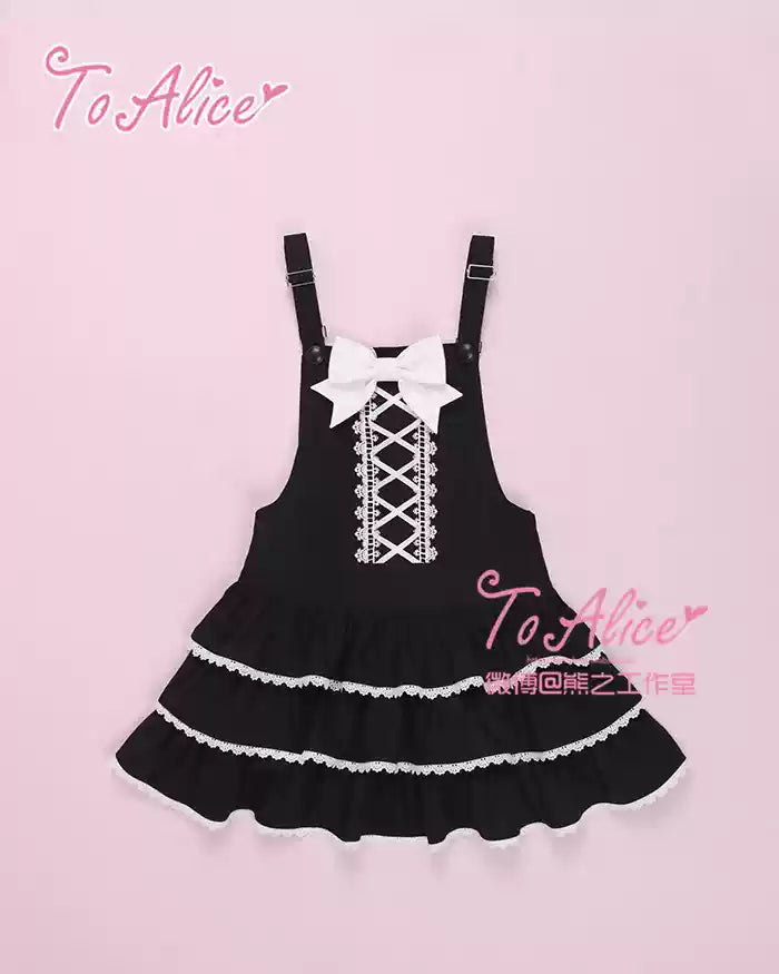 To Alice - Old School Lolita Salopette Suit Tiered Dress