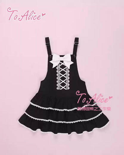To Alice - Old School Lolita Salopette Suit Tiered Dress