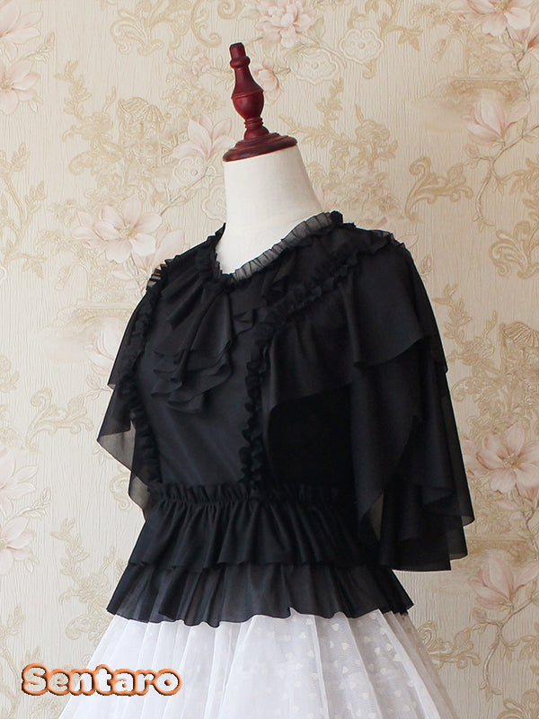 Sentaro - Butter - V Neckline Middle Sleeve Lolita Blouse