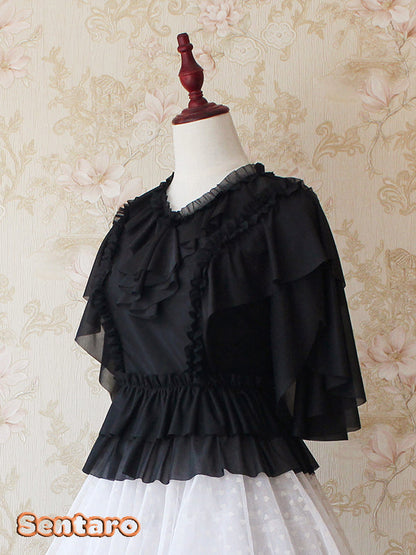 Sentaro - Butter - V Neckline Middle Sleeve Lolita Blouse