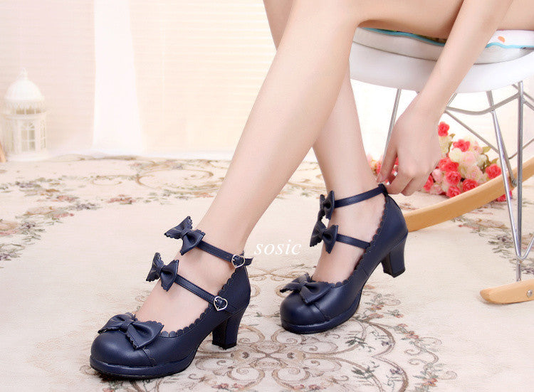 Sosic - Gott Melody - Round-head Bowtie Leather Lolita Shoes
